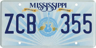 MS license plate ZCB355