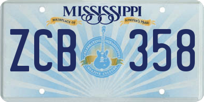 MS license plate ZCB358