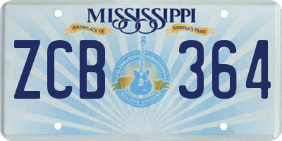 MS license plate ZCB364