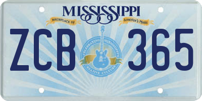 MS license plate ZCB365
