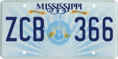 MS license plate ZCB366