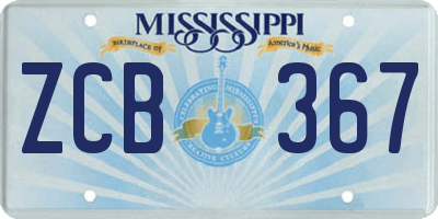 MS license plate ZCB367