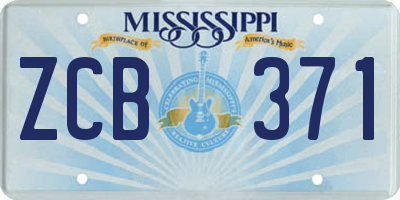 MS license plate ZCB371