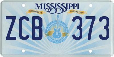 MS license plate ZCB373