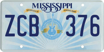 MS license plate ZCB376