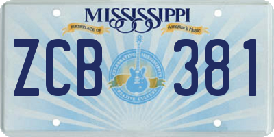 MS license plate ZCB381