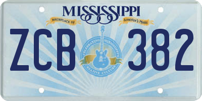 MS license plate ZCB382