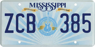 MS license plate ZCB385