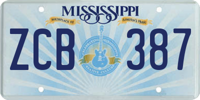 MS license plate ZCB387