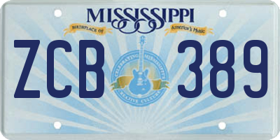 MS license plate ZCB389