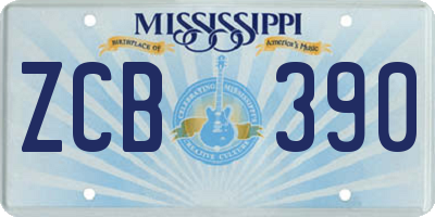 MS license plate ZCB390