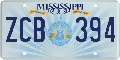 MS license plate ZCB394