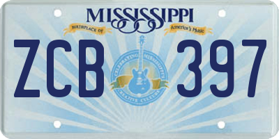 MS license plate ZCB397
