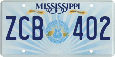 MS license plate ZCB402