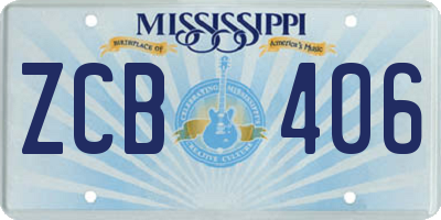 MS license plate ZCB406
