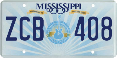 MS license plate ZCB408