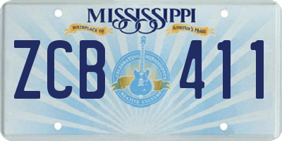 MS license plate ZCB411