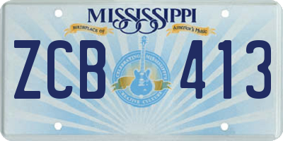 MS license plate ZCB413