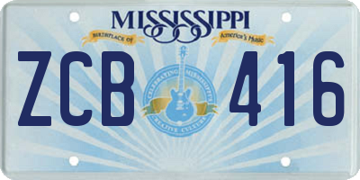 MS license plate ZCB416