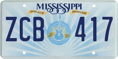 MS license plate ZCB417
