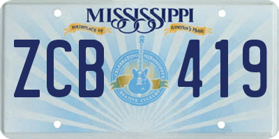 MS license plate ZCB419