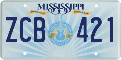 MS license plate ZCB421