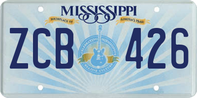 MS license plate ZCB426
