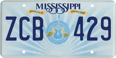 MS license plate ZCB429