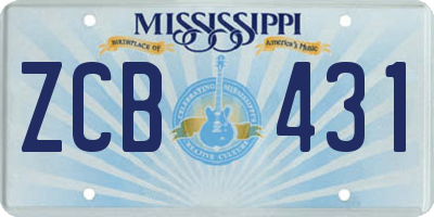 MS license plate ZCB431