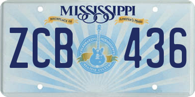 MS license plate ZCB436