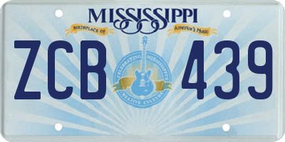 MS license plate ZCB439