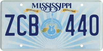 MS license plate ZCB440
