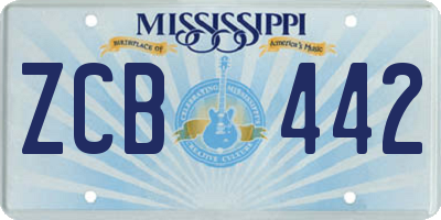 MS license plate ZCB442