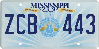 MS license plate ZCB443