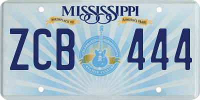 MS license plate ZCB444