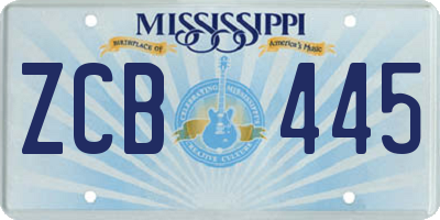 MS license plate ZCB445