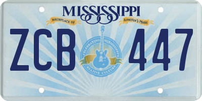 MS license plate ZCB447