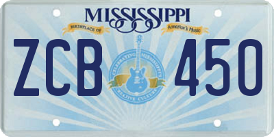 MS license plate ZCB450