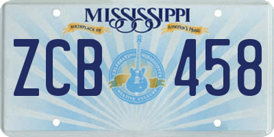 MS license plate ZCB458