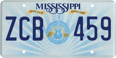 MS license plate ZCB459