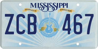 MS license plate ZCB467