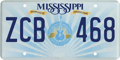 MS license plate ZCB468