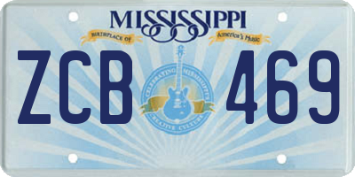 MS license plate ZCB469