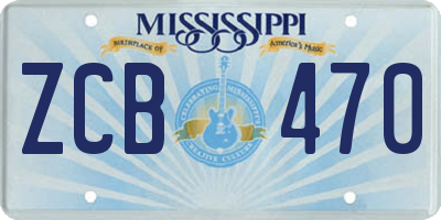 MS license plate ZCB470
