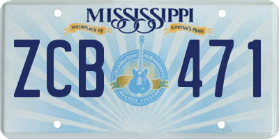 MS license plate ZCB471