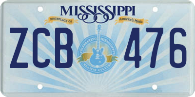 MS license plate ZCB476