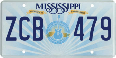 MS license plate ZCB479