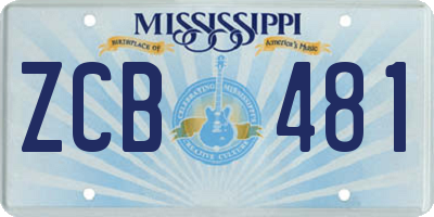 MS license plate ZCB481