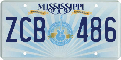 MS license plate ZCB486
