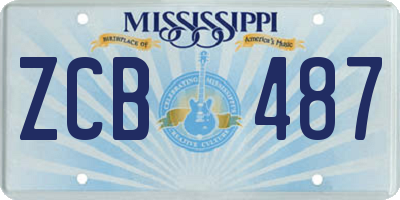 MS license plate ZCB487